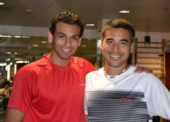 Thierry came to scout for Tecnifibre, while Mohamed is support his brother and country...